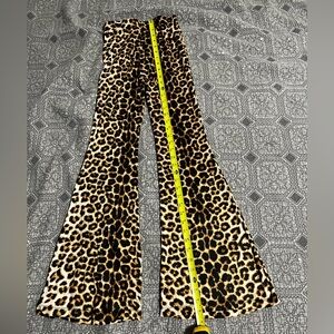 cheetah print flare leg pants xs
